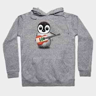 Baby Penguin Playing Lebanese Flag Guitar Hoodie